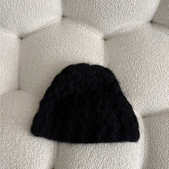 Lanvin Vintage Black 100% Cashmere Winter Hat